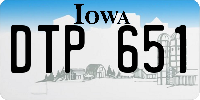 IA license plate DTP651