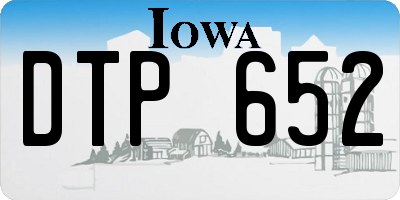 IA license plate DTP652