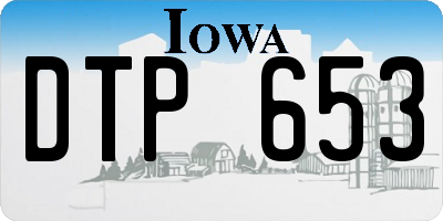 IA license plate DTP653