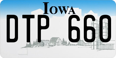 IA license plate DTP660