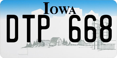 IA license plate DTP668