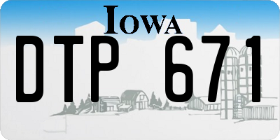 IA license plate DTP671