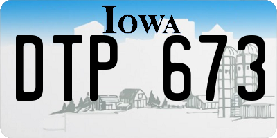 IA license plate DTP673
