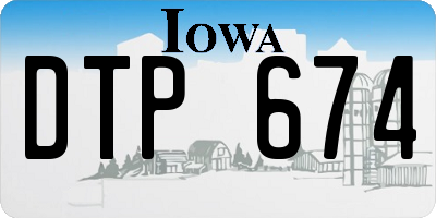 IA license plate DTP674