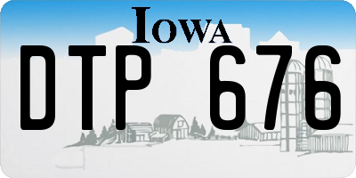 IA license plate DTP676