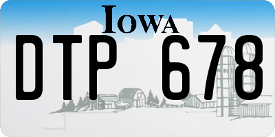 IA license plate DTP678