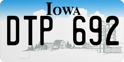 IA license plate DTP692