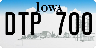 IA license plate DTP700