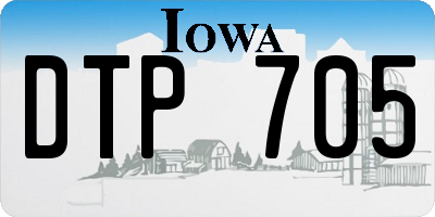 IA license plate DTP705