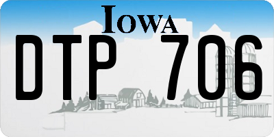 IA license plate DTP706