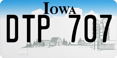 IA license plate DTP707