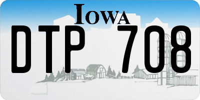 IA license plate DTP708