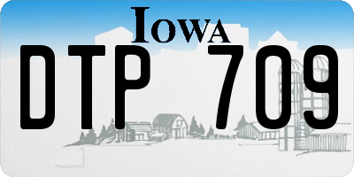 IA license plate DTP709