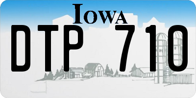 IA license plate DTP710