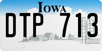IA license plate DTP713