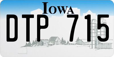 IA license plate DTP715