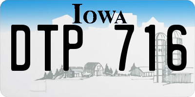 IA license plate DTP716