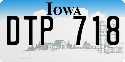 IA license plate DTP718