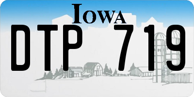 IA license plate DTP719