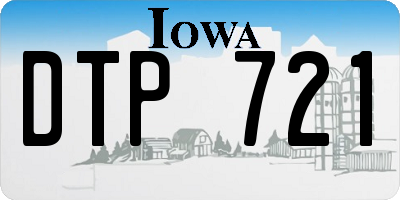 IA license plate DTP721