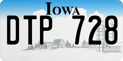IA license plate DTP728