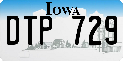 IA license plate DTP729