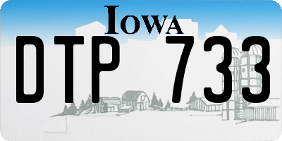 IA license plate DTP733