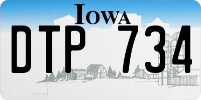 IA license plate DTP734