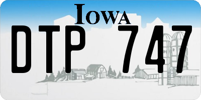 IA license plate DTP747