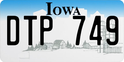 IA license plate DTP749