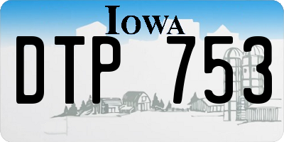 IA license plate DTP753