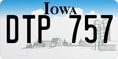 IA license plate DTP757