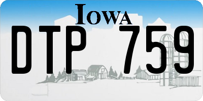 IA license plate DTP759