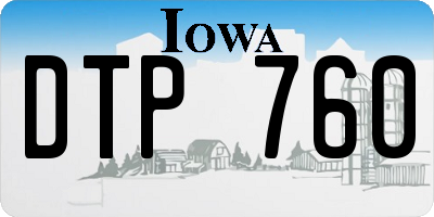 IA license plate DTP760