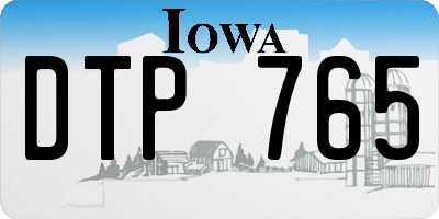 IA license plate DTP765