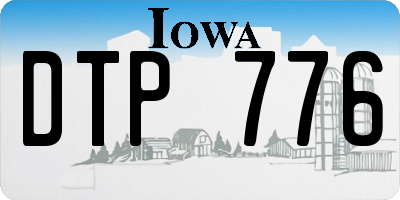 IA license plate DTP776