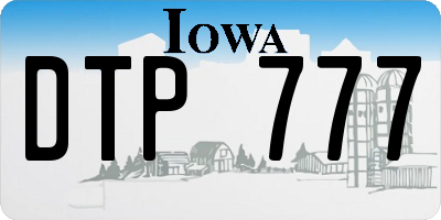 IA license plate DTP777