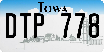IA license plate DTP778