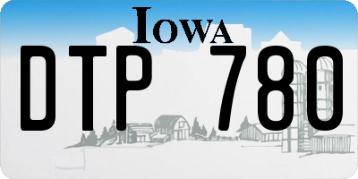 IA license plate DTP780