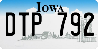 IA license plate DTP792