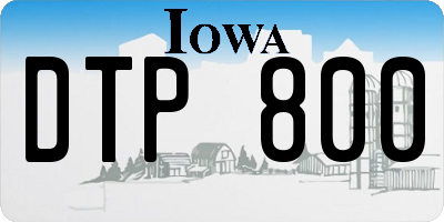IA license plate DTP800