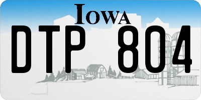 IA license plate DTP804