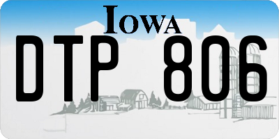 IA license plate DTP806