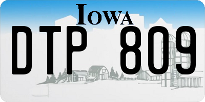 IA license plate DTP809