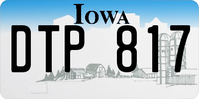 IA license plate DTP817