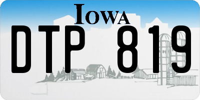 IA license plate DTP819