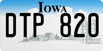 IA license plate DTP820