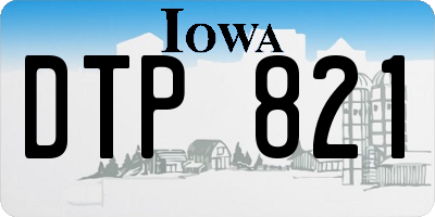 IA license plate DTP821