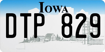 IA license plate DTP829
