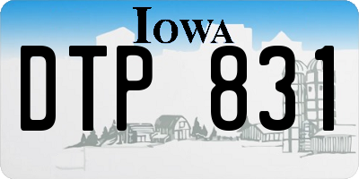 IA license plate DTP831